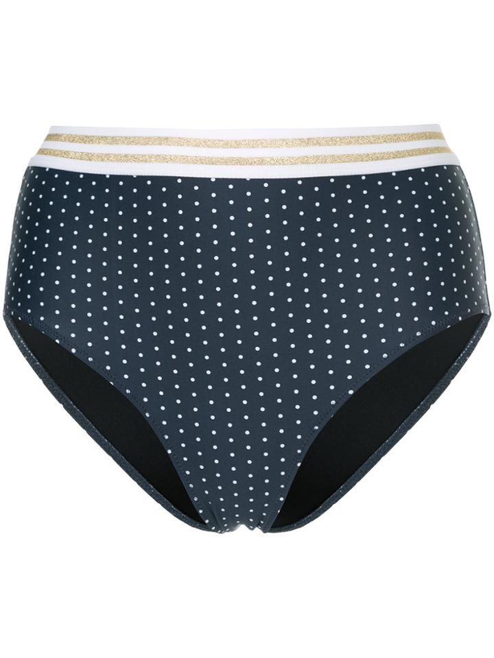 The Upside Polka Dot High-waist Bikini Bottom - Blue