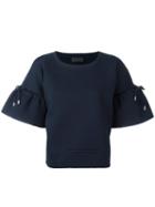 Drawstring Sleeve T-shirt - Women - Cotton/polyester - Xs, Cotton/polyester, Diesel Black Gold