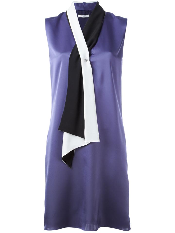 Lanvin Scarf Neckline Dress - Pink & Purple