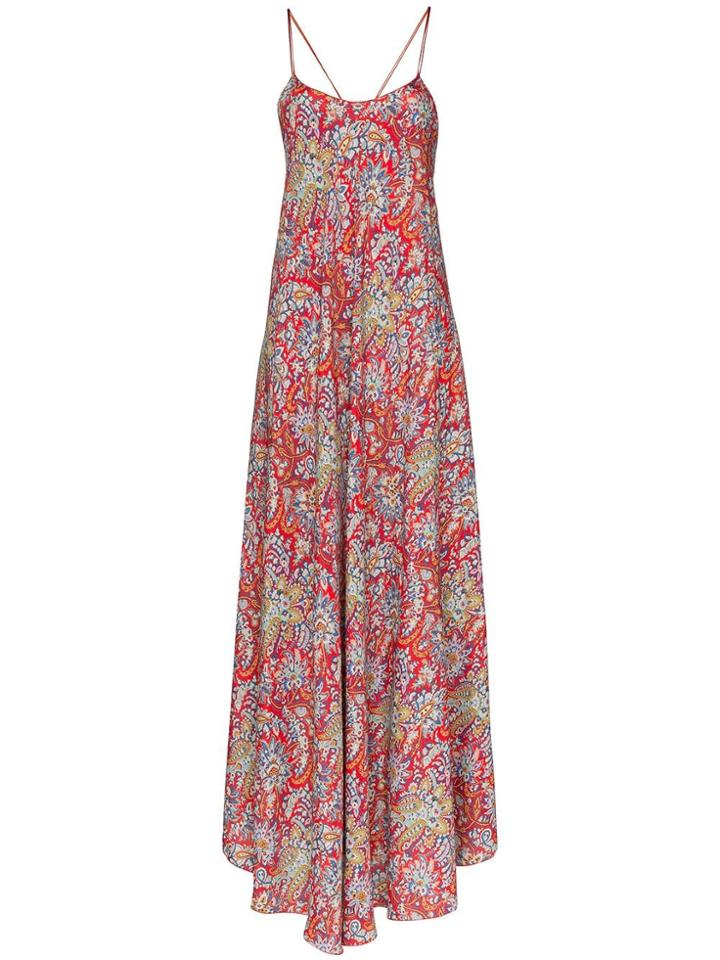 Etro Paisley Print Maxi Dress - Red