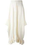 Stella Mccartney Asymmetric Ruffle Hem Skirt, Women's, Size: 40, White, Polyamide/spandex/elastane/wool/virgin Wool