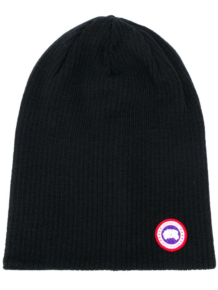 Canada Goose Logo Patch Beanie - Black