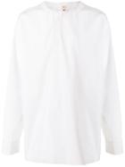 Marni Collarless Frayed Shirt - White