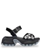 Miu Miu Embellished Chunky Sandals - Black