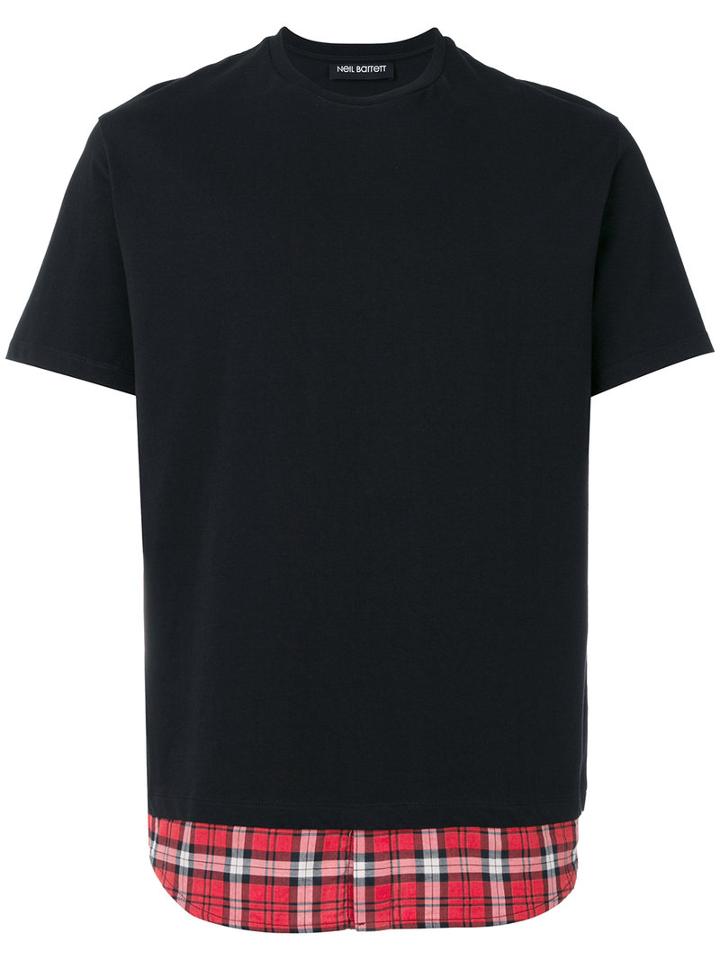 Neil Barrett - Shirt Detail T-shirt - Men - Cotton - Xl, Black, Cotton