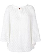 Missoni Drawstring Neck Knitted Blouse - White