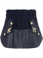 Andrea Bogosian Panelled Leather Skirt - Black