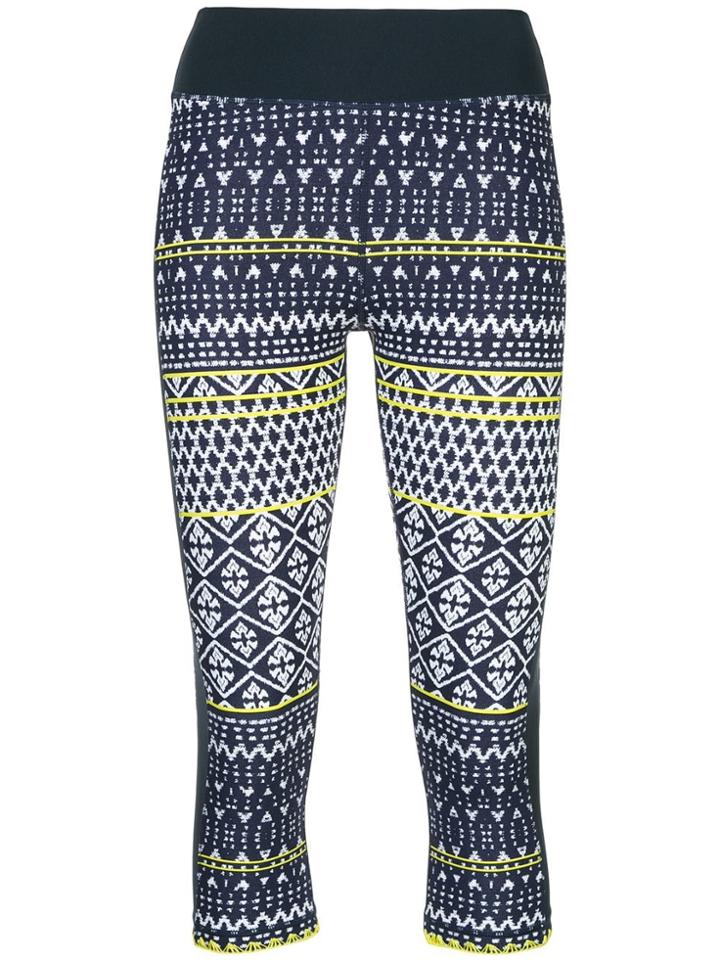 The Upside Print Cropped Leggings - Blue