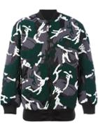 Ktz Camouflage Print Bomber Jacket, Men's, Size: Small, Green, Nylon