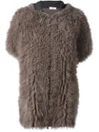 Brunello Cucinelli Shortsleeved Hooded Jacket, Women's, Size: Medium, Brown, Polyester/silk/cashmere