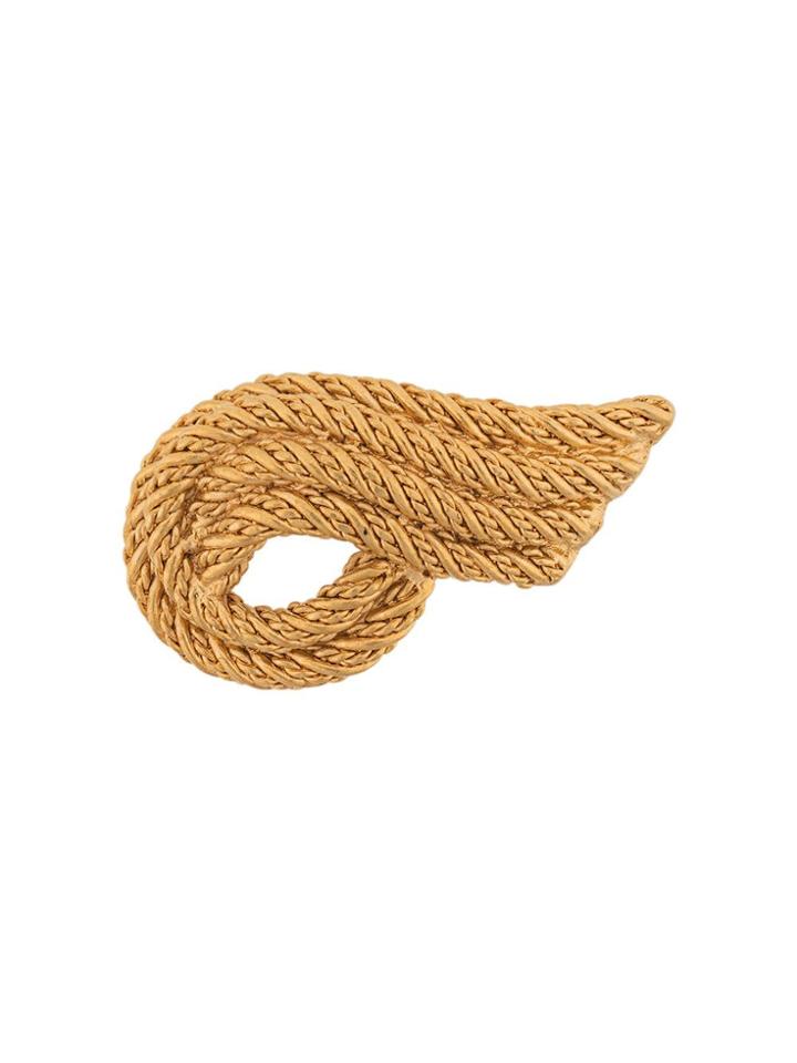 Christian Dior Vintage Sculpted Curl Brooch - Gold
