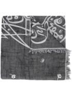 Thamanyah Bleach Print Scarf, Adult Unisex, Grey, Cotton