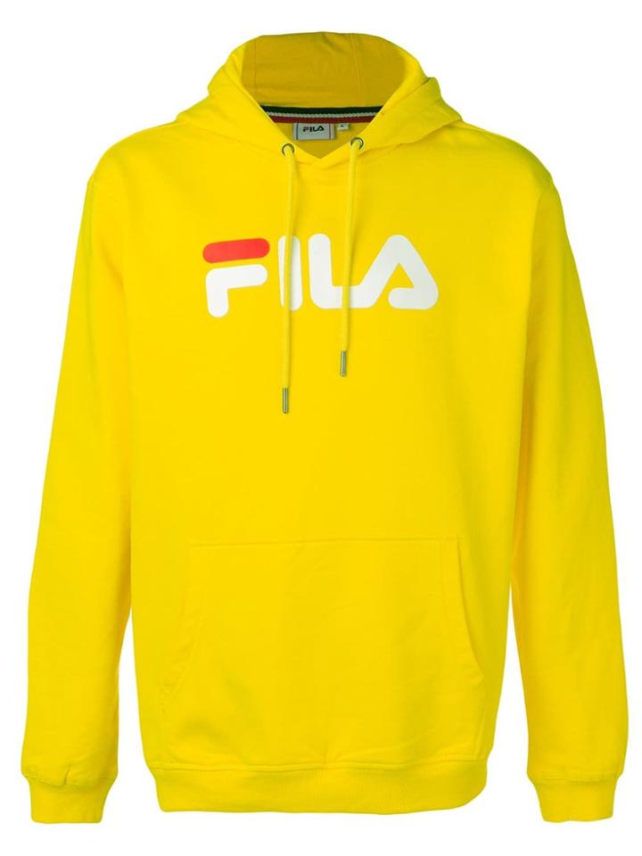 Fila Logo Print Hoodie - Yellow