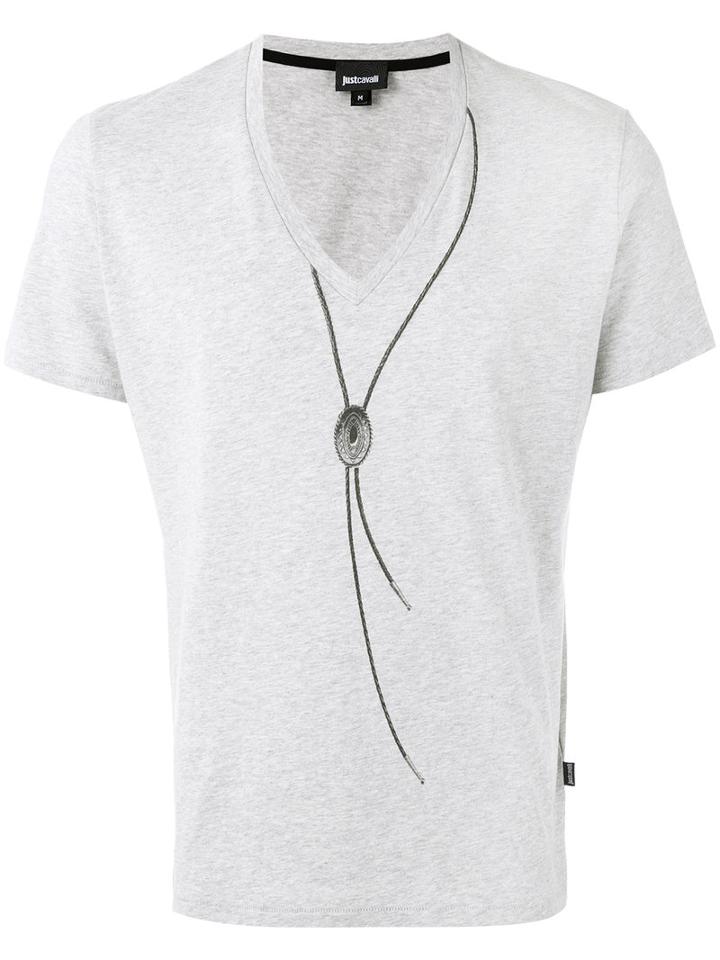 Just Cavalli - V-neck T-shirt - Men - Cotton - Xl, Grey, Cotton