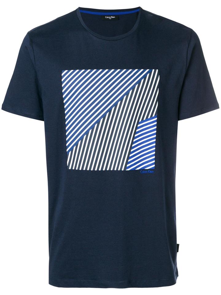 Calvin Klein Striped Print T-shirt - Blue