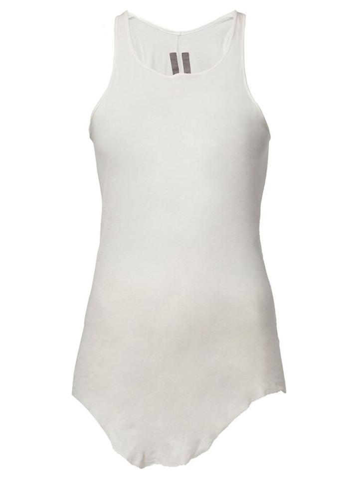 Rick Owens Curved Hem Tank Top, Women's, Size: 44, White, Cotton