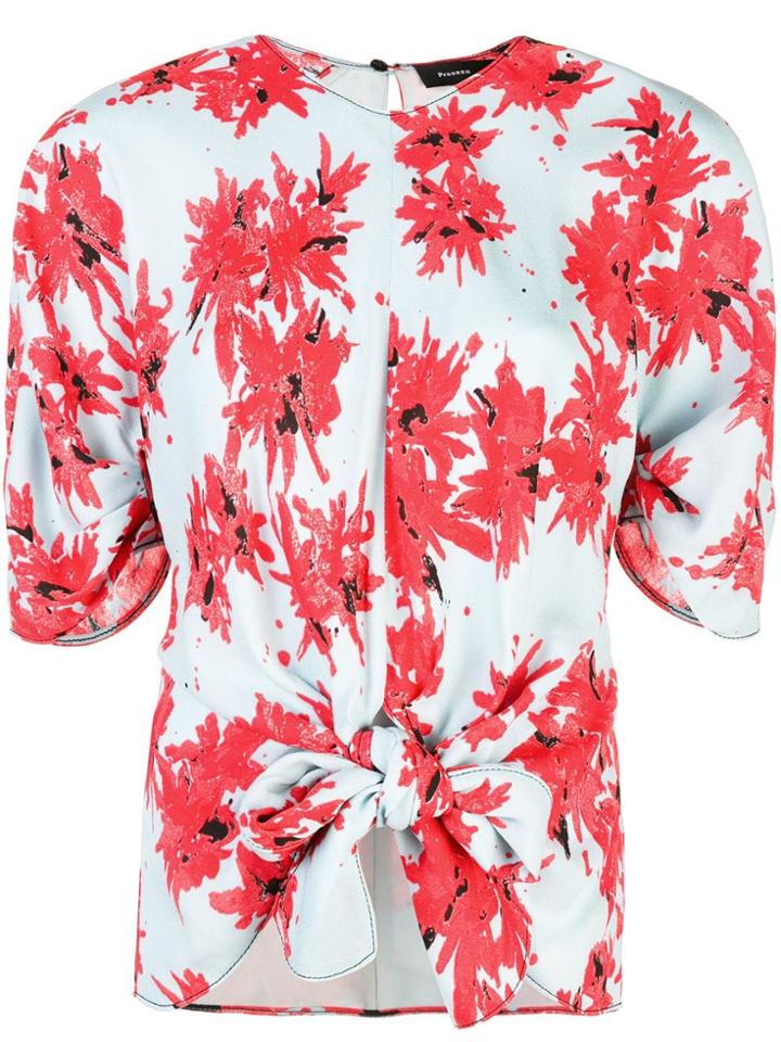 Proenza Schouler Splatter Floral Tied Top - Blue