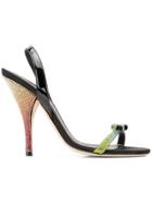 Marco De Vincenzo Sandals With Bow And Rainbow Heel - Black