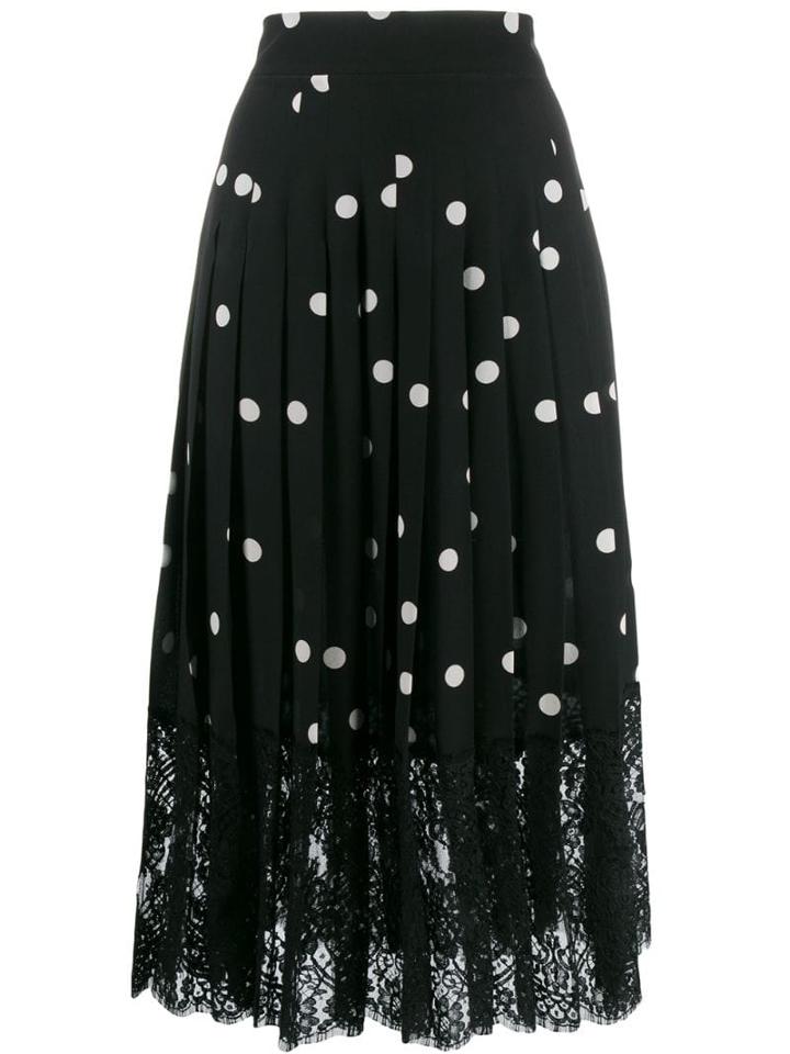 Dolce & Gabbana Polka Dot Midi Skirt - Black