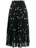 Dolce & Gabbana Polka Dot Midi Skirt - Black
