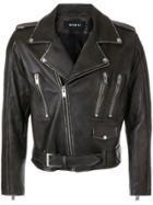 Misbhv Zip Detail Biker Jacket - Brown