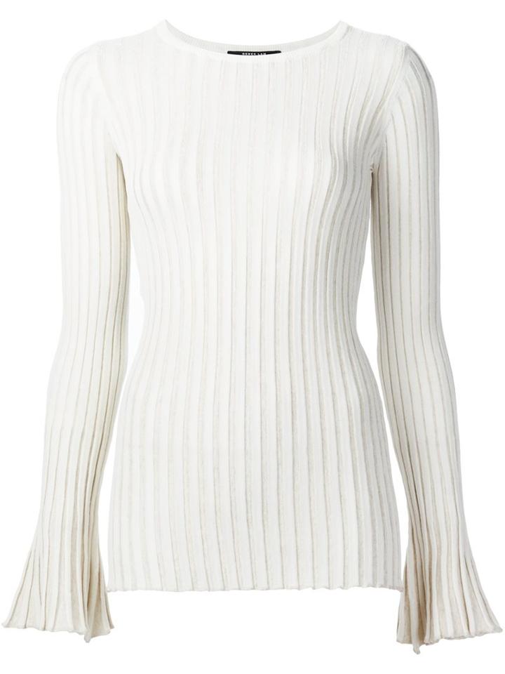 Derek Lam Ribbed Knit Jumper, Women's, Size: Large, White, Polyamide/polyester/spandex/elastane/virgin Wool