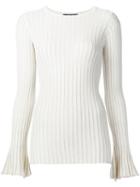 Derek Lam Ribbed Knit Jumper, Women's, Size: Large, White, Polyamide/polyester/spandex/elastane/virgin Wool