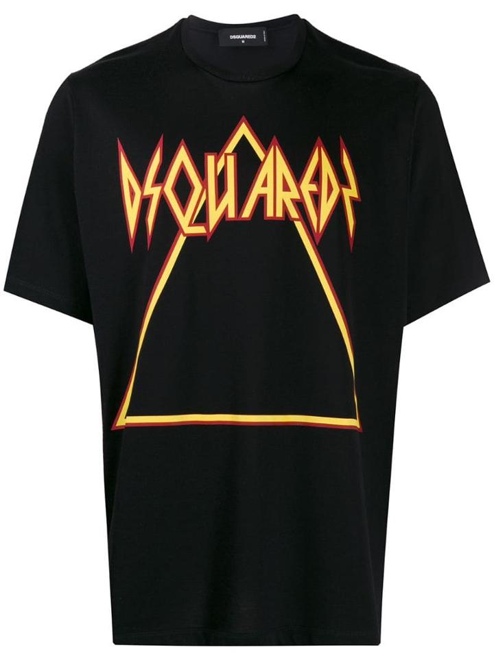 Dsquared2 Printed Triangle Logo T-shirt - Black