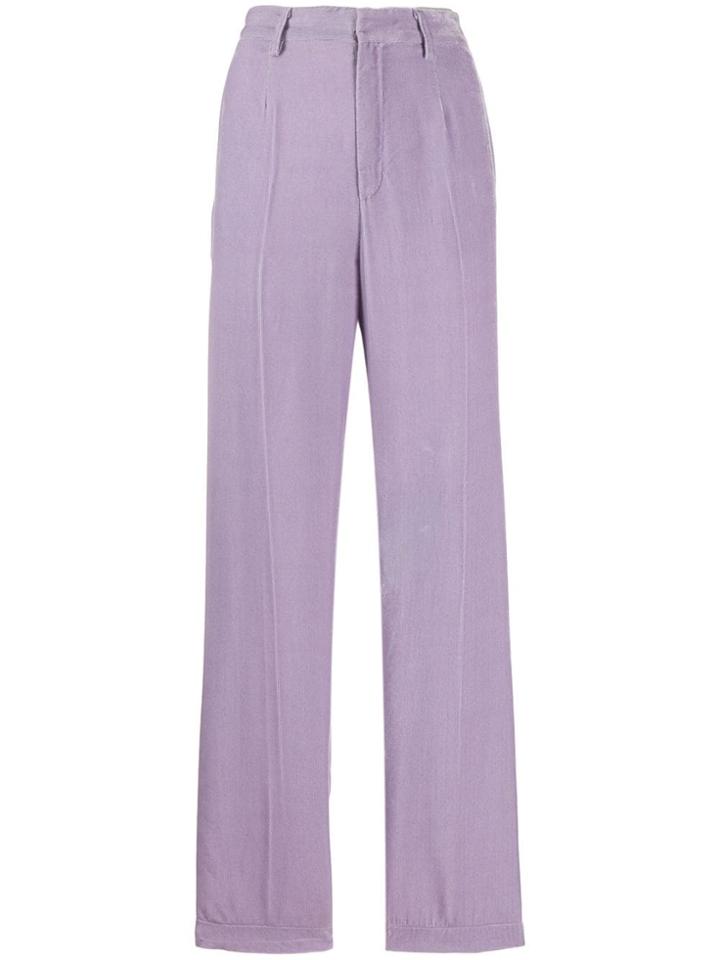 Forte Forte Velvet Tailored Slacks - Purple