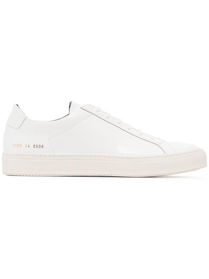 Common Projects Achilles Premium Logo Printed Leather Sneakers - White