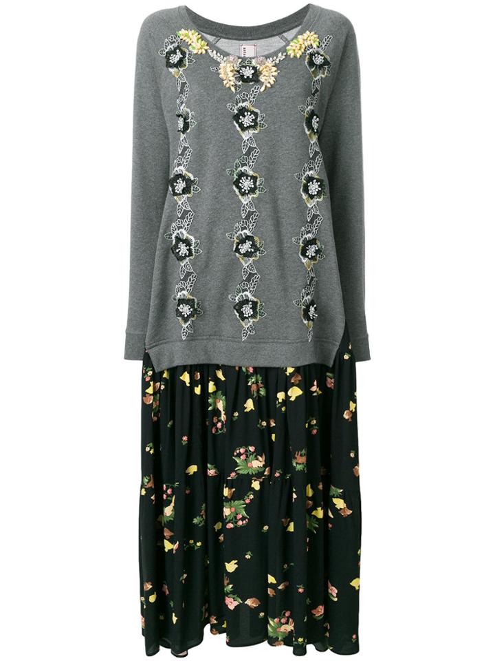 Antonio Marras Abito Rapa Floral Dress - Grey