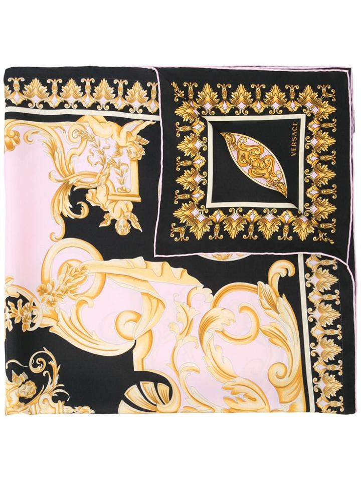 Versace Contrast Barocco Print Foulard - Black