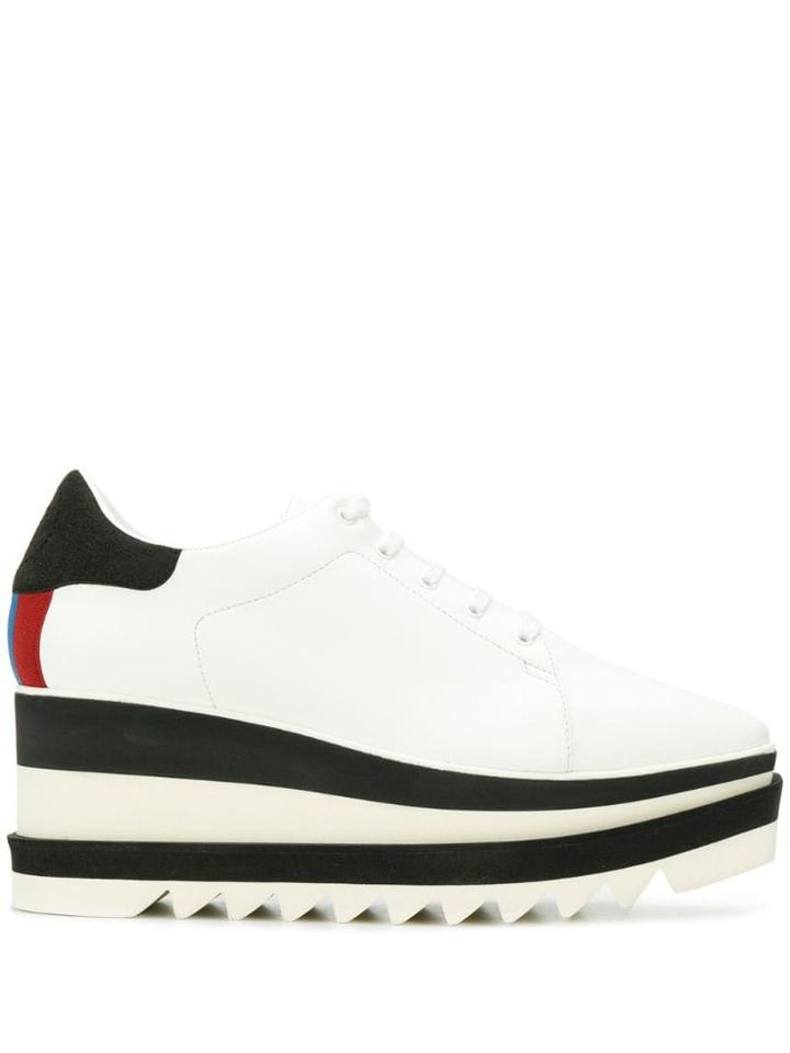 Stella Mccartney Elyse Striped Platform Sole Sneakers - White