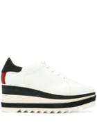 Stella Mccartney Elyse Striped Platform Sole Sneakers - White