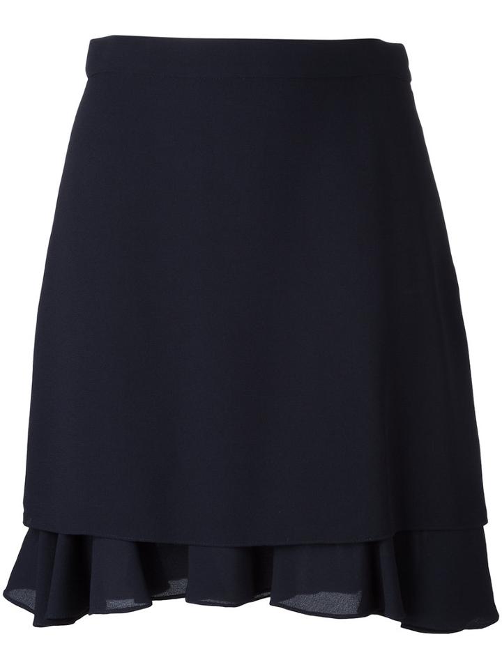 Carven Layered A-line Skirt, Women's, Size: 36, Blue, Viscose/acetate/silk