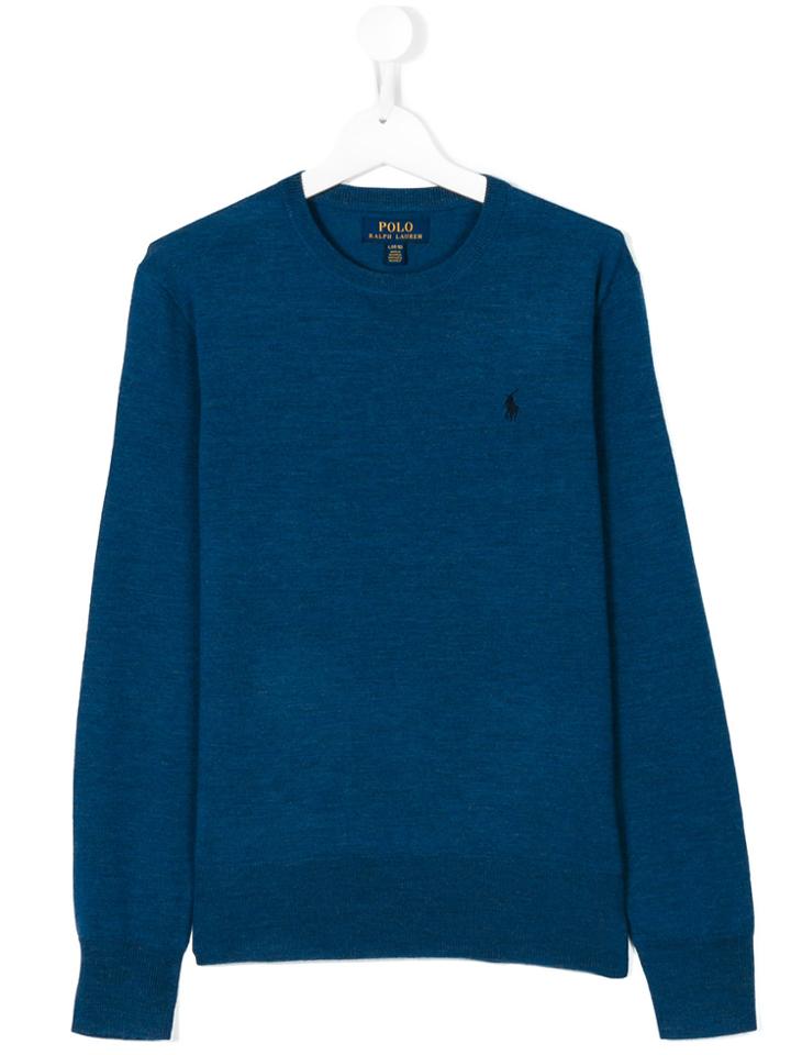 Ralph Lauren Kids Teen Round Neck Sweater - Blue