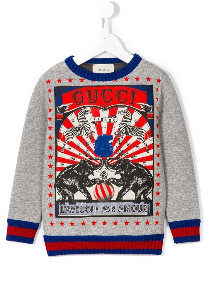 Gucci Kids Circus Print Sweatshirt, Boy's, Size: 10 Yrs, Grey