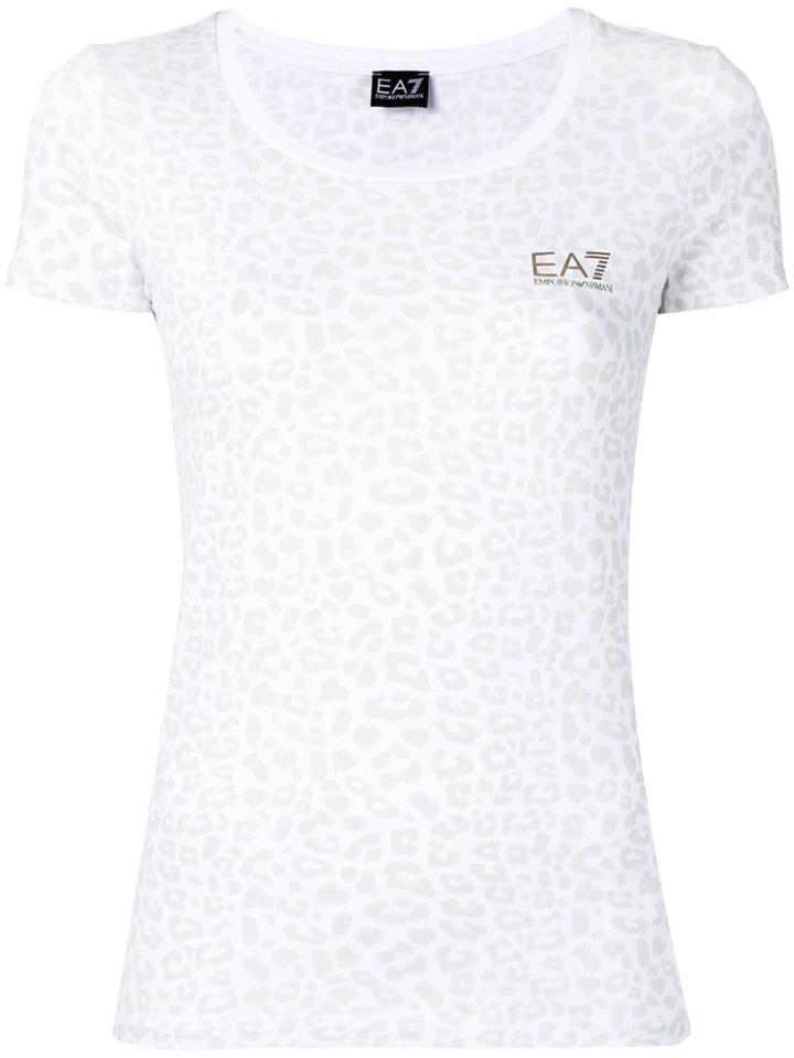 Ea7 Emporio Armani Leopard Print T-shirt - White