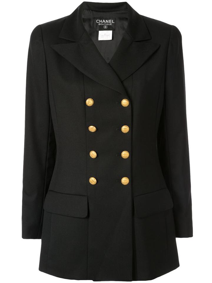 Chanel Pre-owned Double-breasted Peaked Jacket - Black