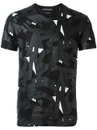 Alexander Mcqueen Geometric Print T-shirt, Men's, Size: Small, Black, Cotton