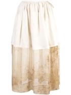 Uma Wang Layered Panel Full Skirt - White