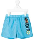 Moschino Kids Logo Print Swim Shorts, Boy's, Size: 6 Yrs, Blue