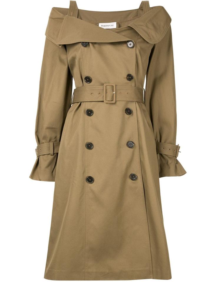 Portspure Double-breasted Midi Dress - Brown