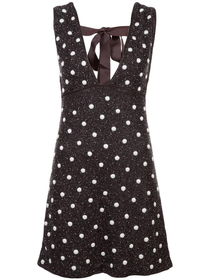 Ganni Polka Dot Pinafore Dress - Black