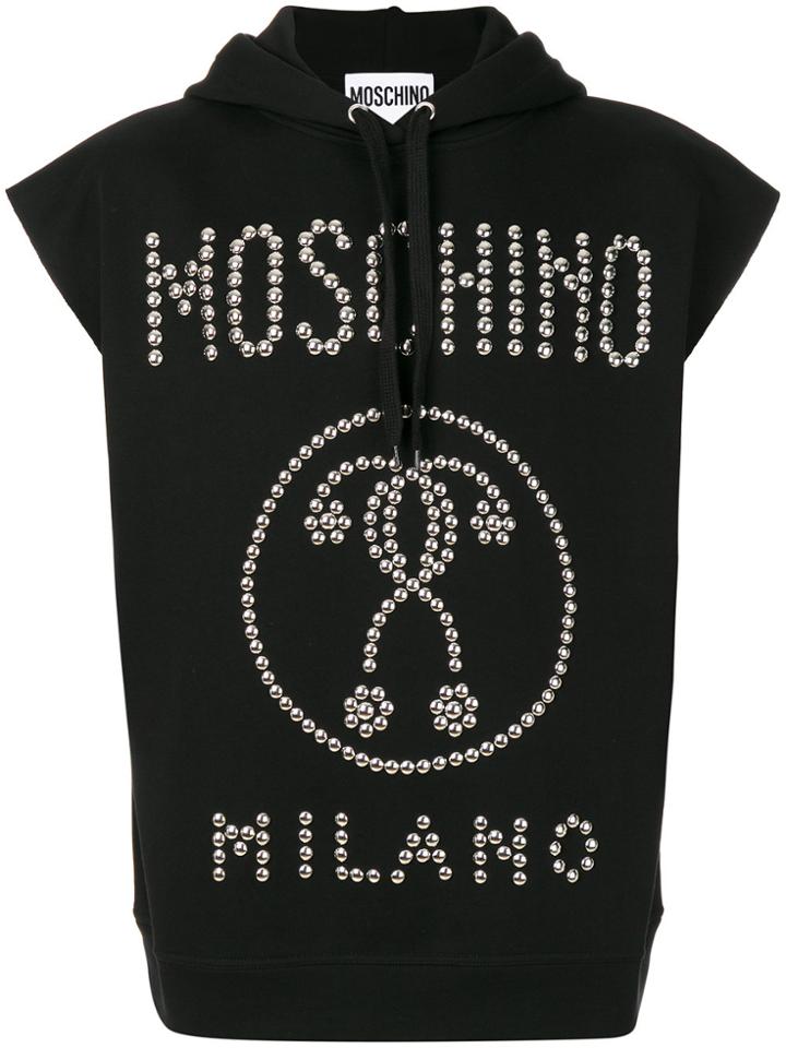 Moschino Studded Sleeveless Sweatshirt - Black