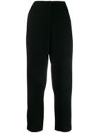 Emporio Armani Loose-fit Tapered Trousers - Black