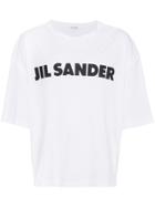 Jil Sander Oversized Logo Print Cotton T Shirt - White