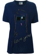 Lanvin Sequin Embroidery T-shirt, Women's, Size: Medium, Blue, Glass/acrylic/viscose