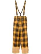 Yohji Yamamoto Pre-owned Plaid Flared Overall Trousers - Yellow