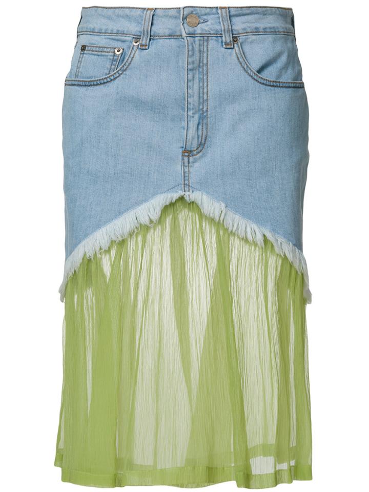 Daizy Shely Panelled Denim Skirt - Blue